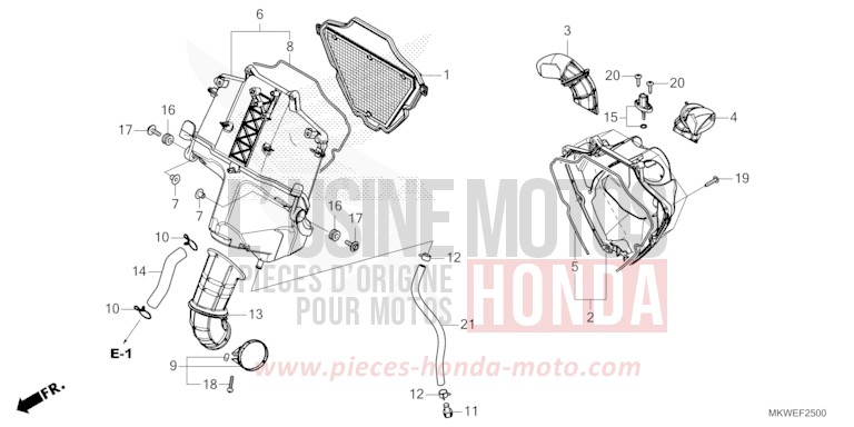 FILTRE A AIR de NC750X "Méca" MAT PEARL GLARE WHITE (NHB54) 2025